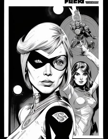 Sci-Fi Super Heroine in Psychedelic Comic Art