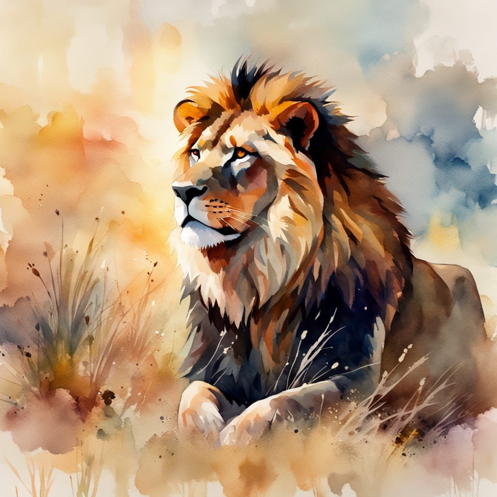 Black Mane African lion.