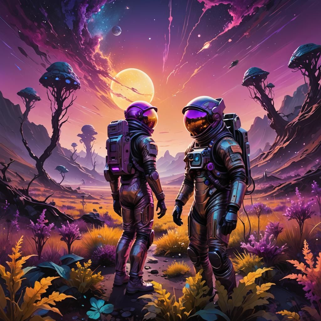 Astronaut Explores Alien Planet in Sci-Fi Concept Art