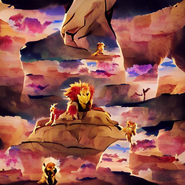 The Lion King: A Vibrant AI Rendition