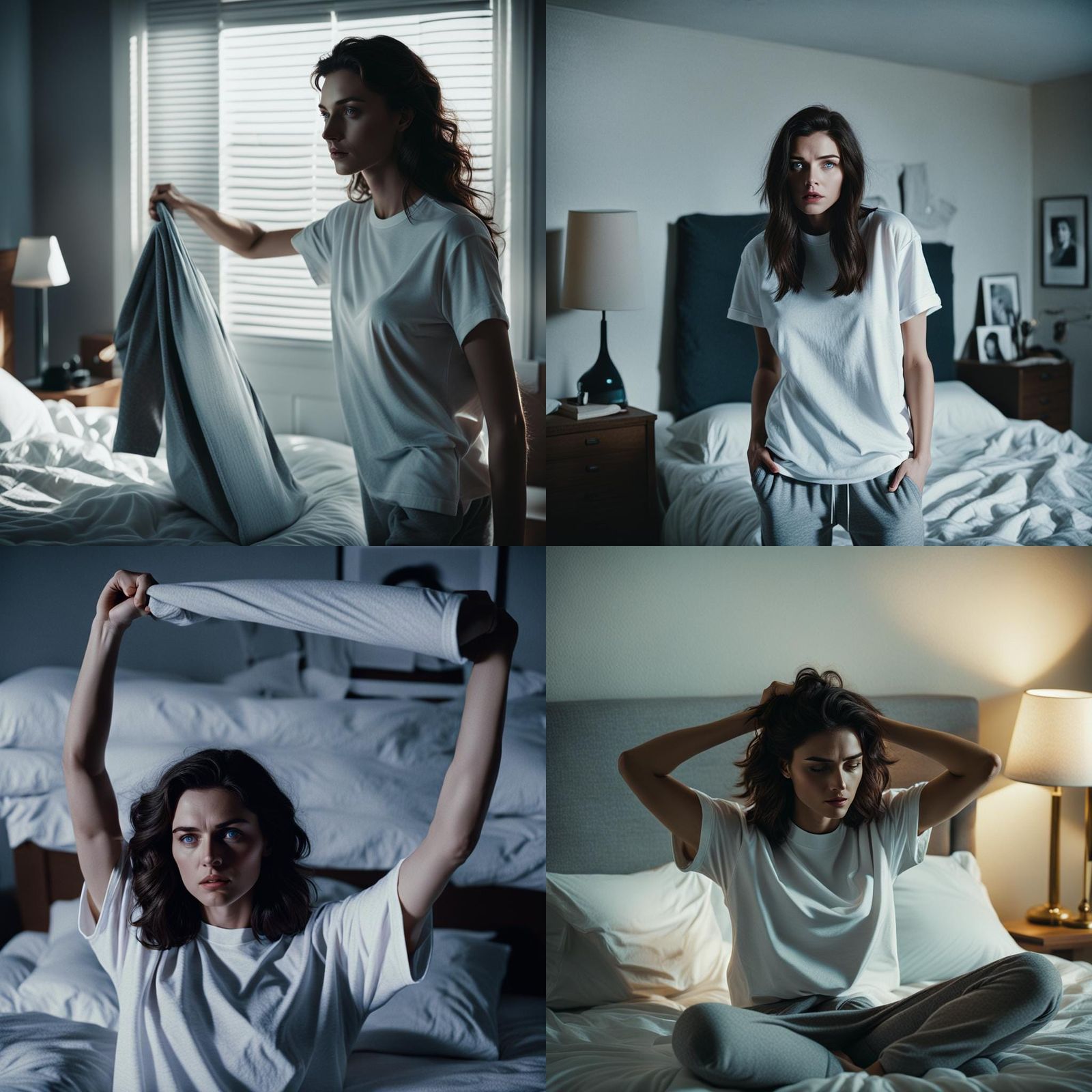 Teenage Girl Waking Up in Cinematic Film Still