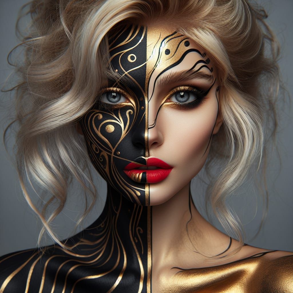 Fantasy Body Art in Hyperrealistic Style