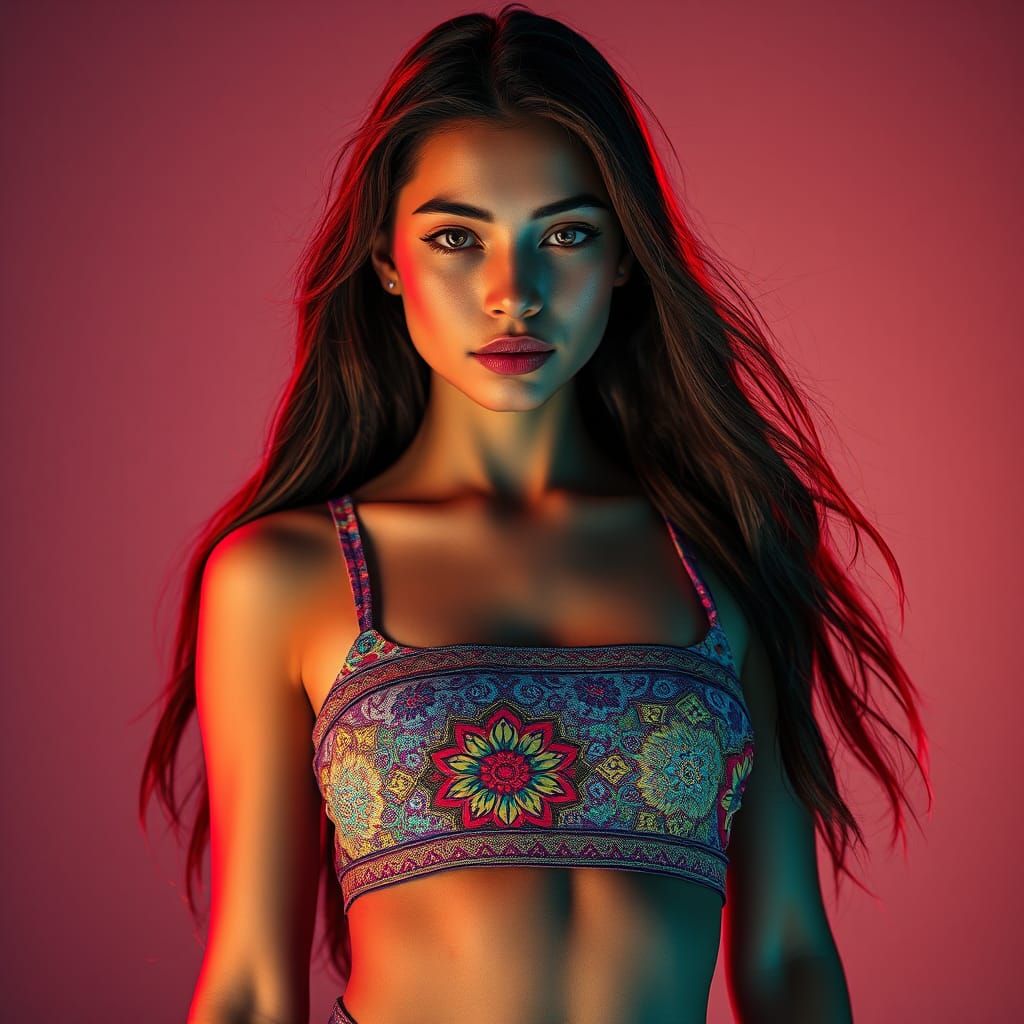 Designer Crop Top Model in High-Definition