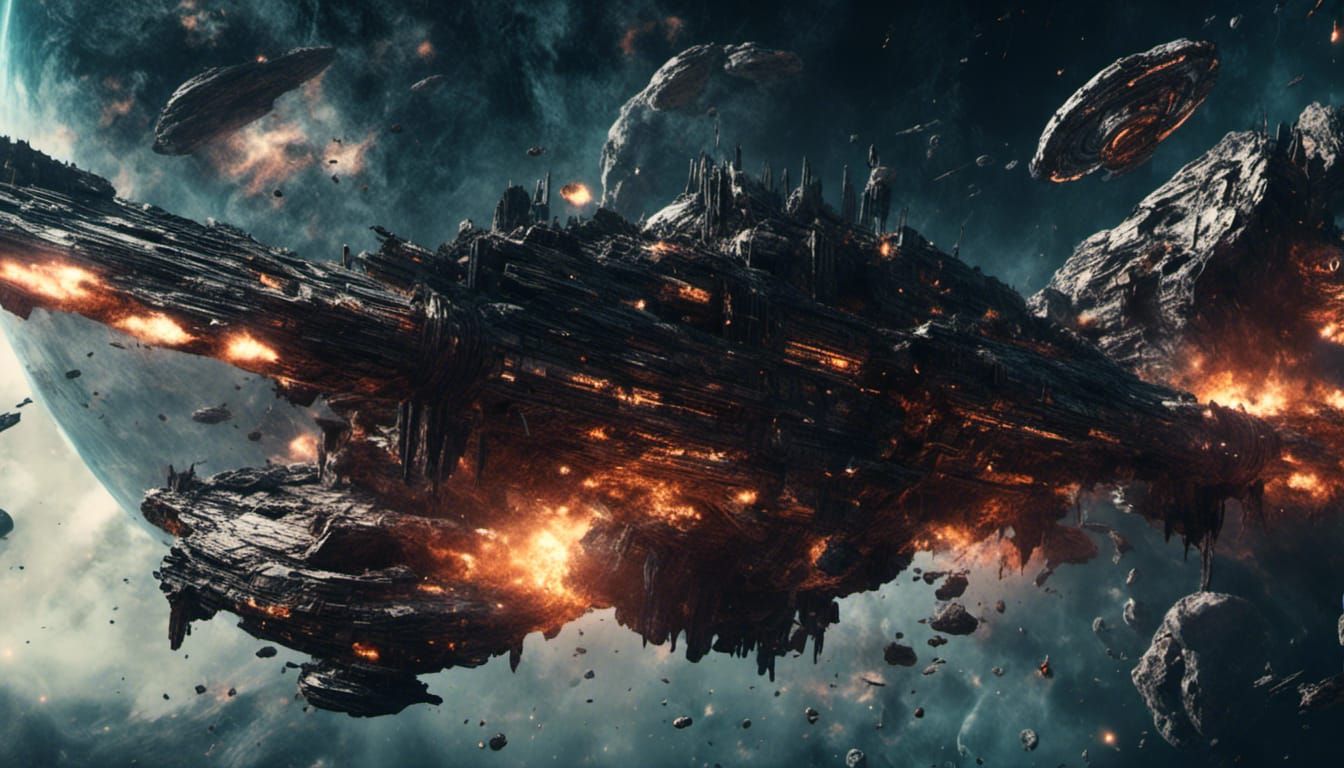 Epic Star Trek Battle Scene in Outer Space