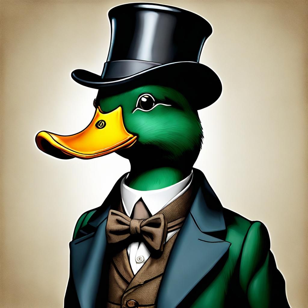 Sherlock Holmes Duck Detective in Top Hat