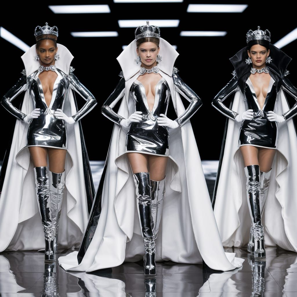 Futuristic Latex Wedding Gowns on Runway