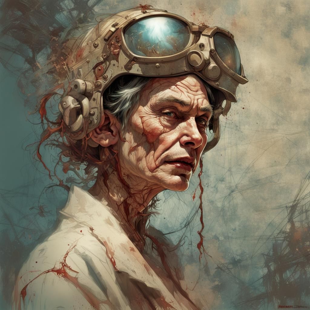 Humanoid Maniac Character in Pin-Up Style