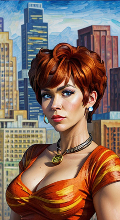 Futuristic Femme Fatale in Vibrant Downtown LA