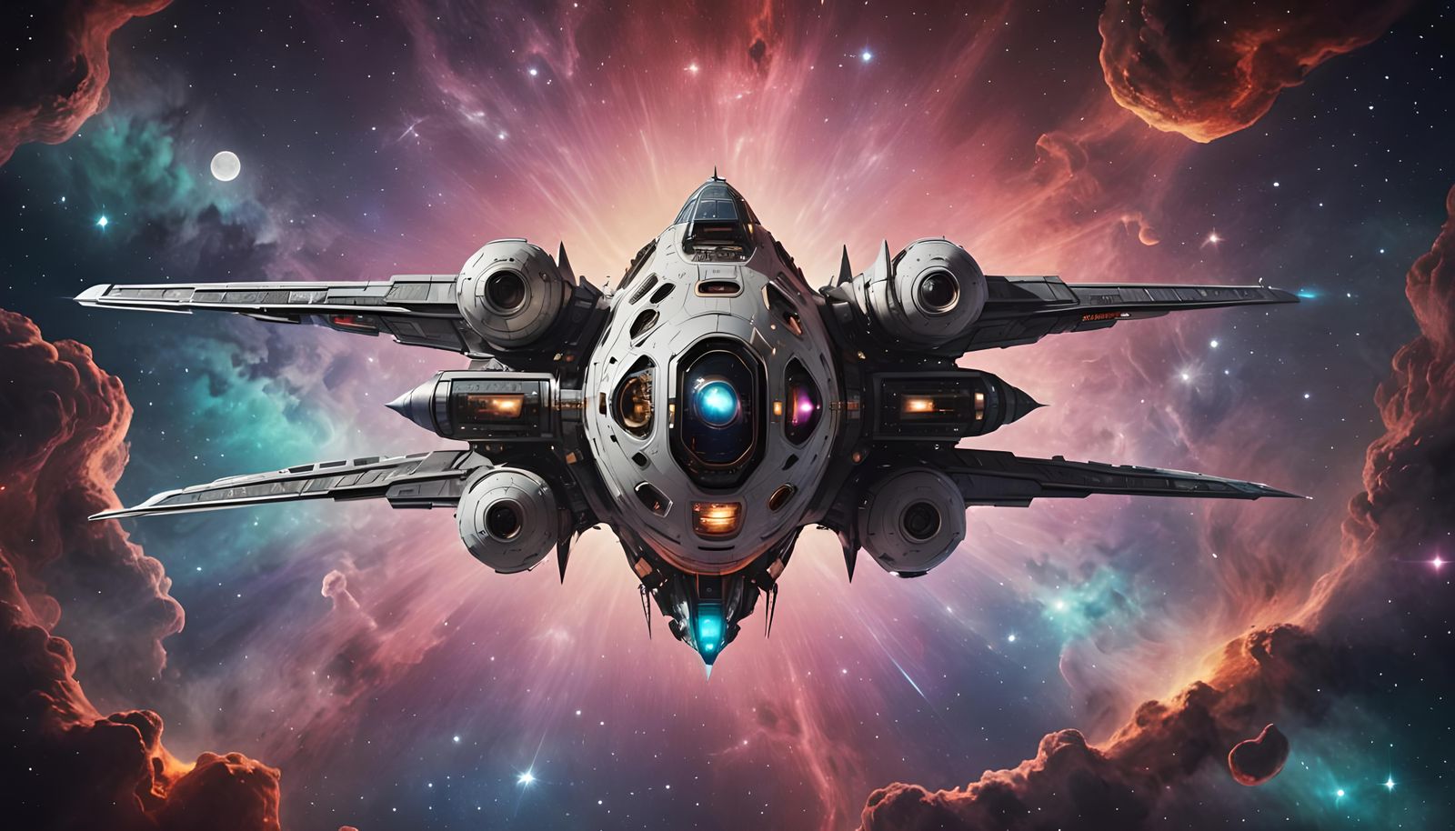 Retro-Futuristic Spaceship Concept Art