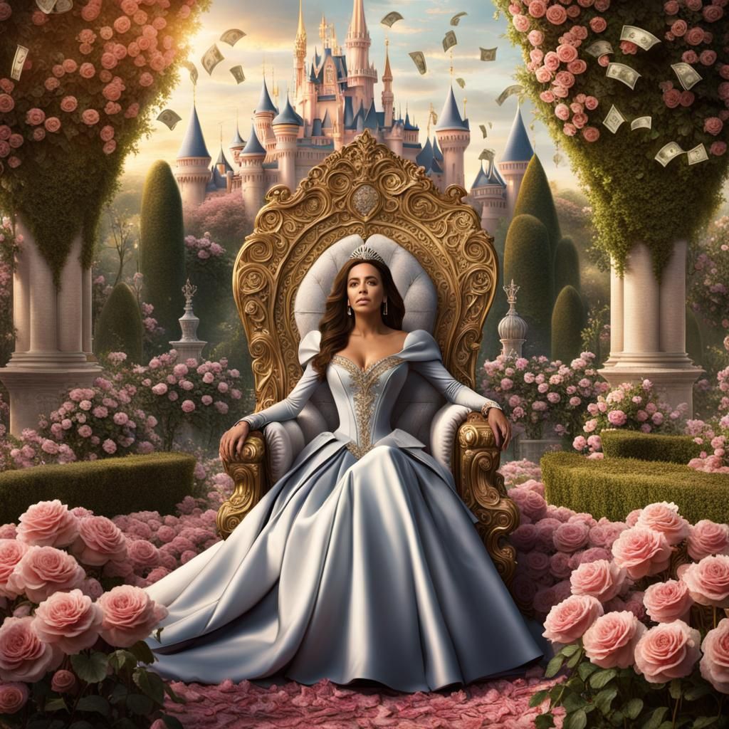 Eva Longoria as Sleeping Beauty in Rose Garden