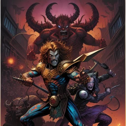 Purson Demons in Comic Book Style