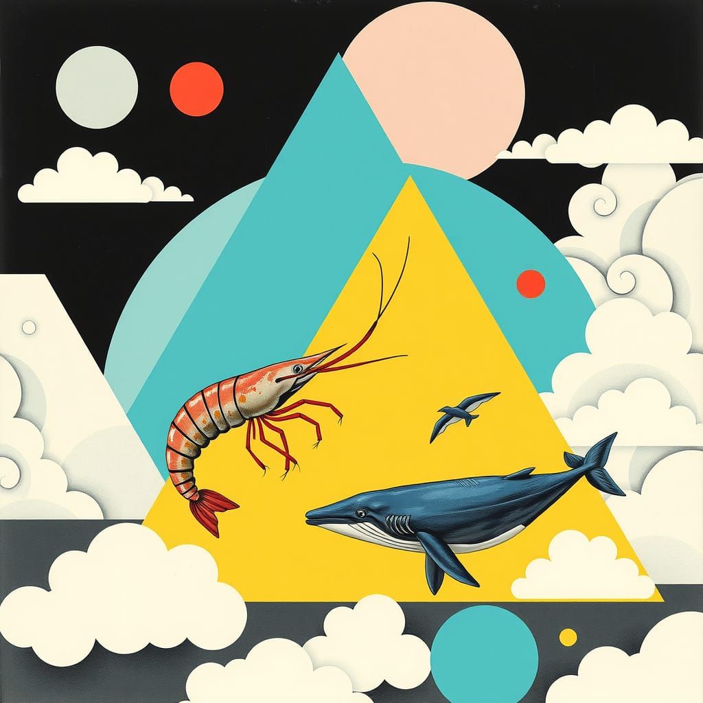 Shrimp and blue whale