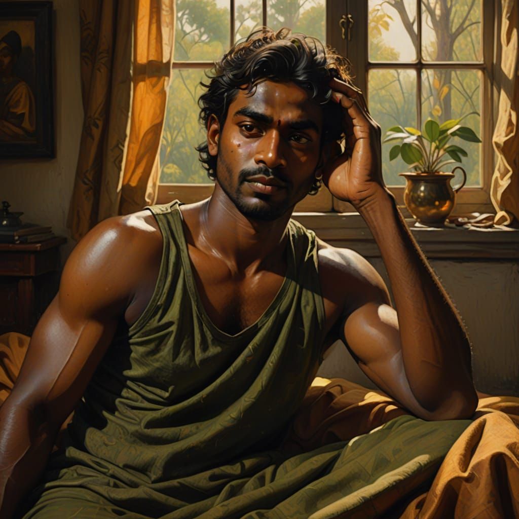 Serene Hyper-Realistic Portrait in Earthy Tones