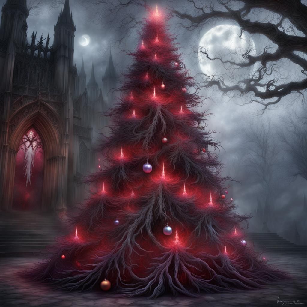 Vampire gothic christmas tree