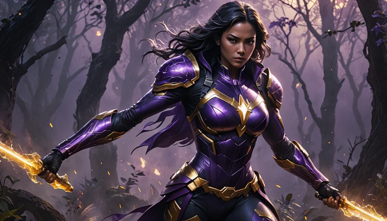 Female Superhero in Dark Fantasy Concept Art