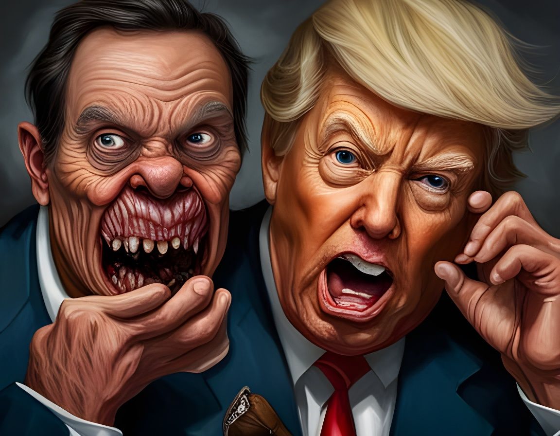 Donald Trump Devouring Twin: Dark Surrealism
