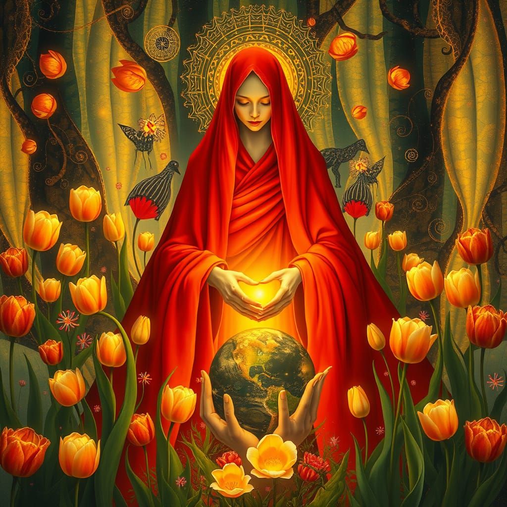 Surreal Dance Between Folklore and Fantasy in a Golden, Drea...