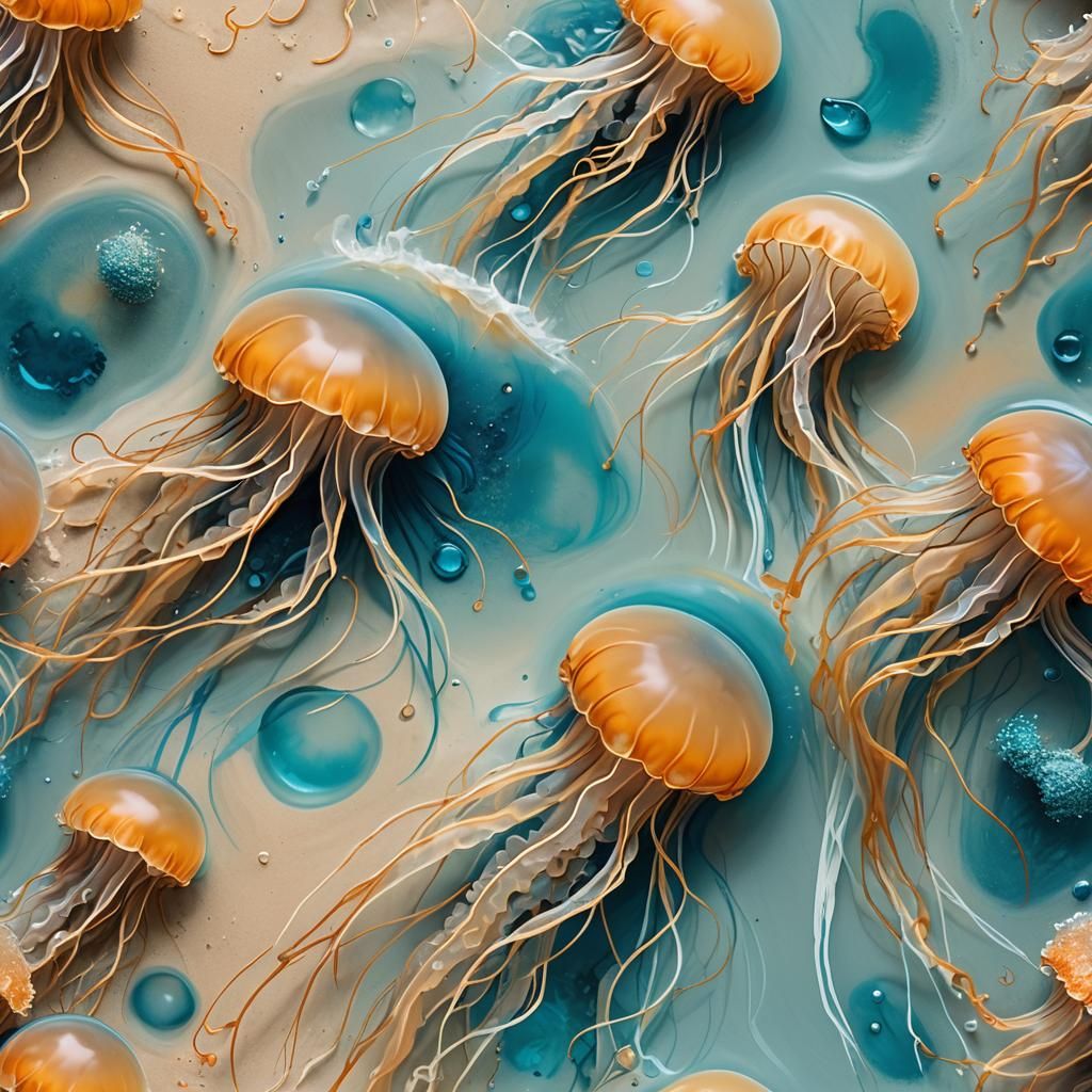 Jellyfish Drifting Ashore: Abstract Expressionism in Macro