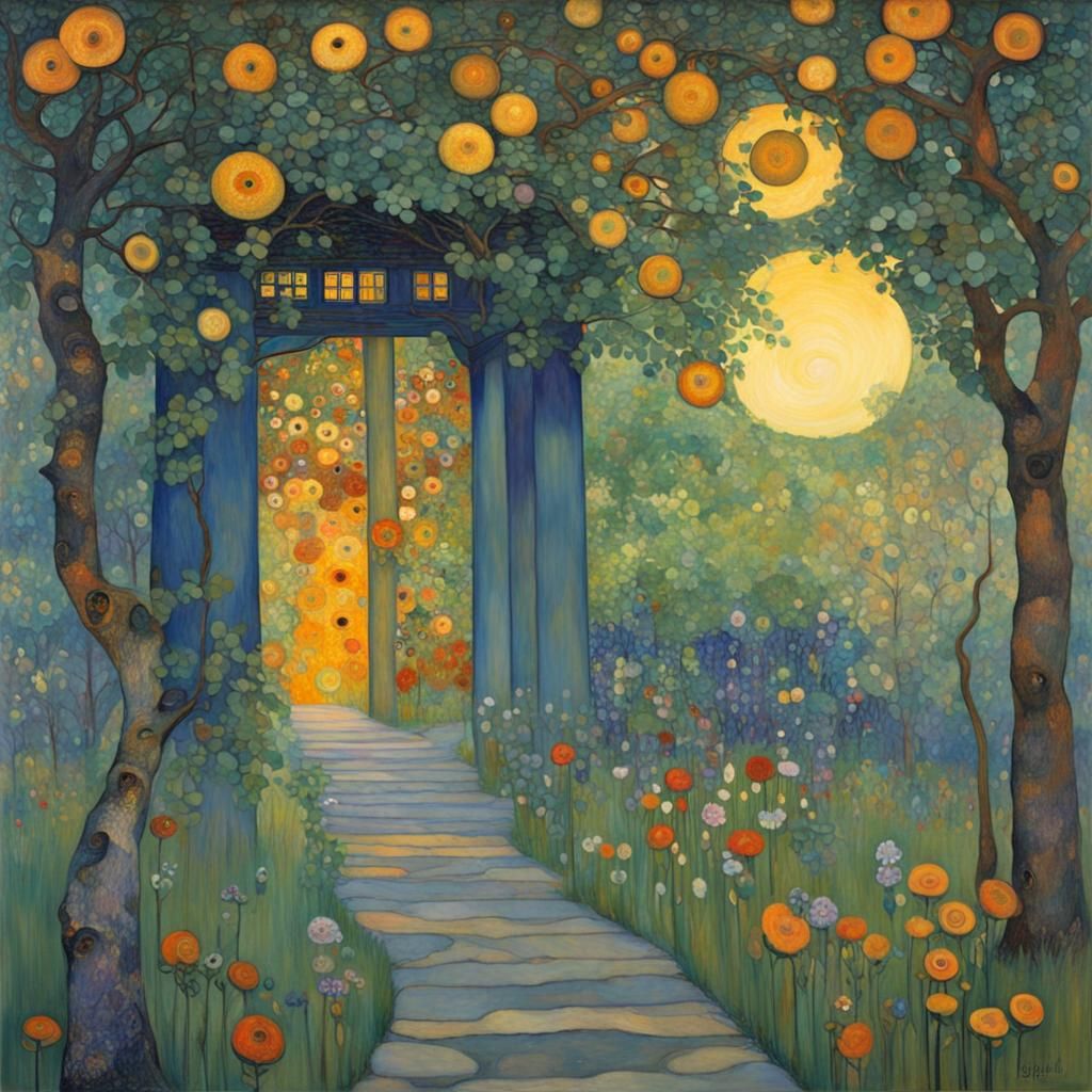 Luminous Art Nouveau Style Floral Design