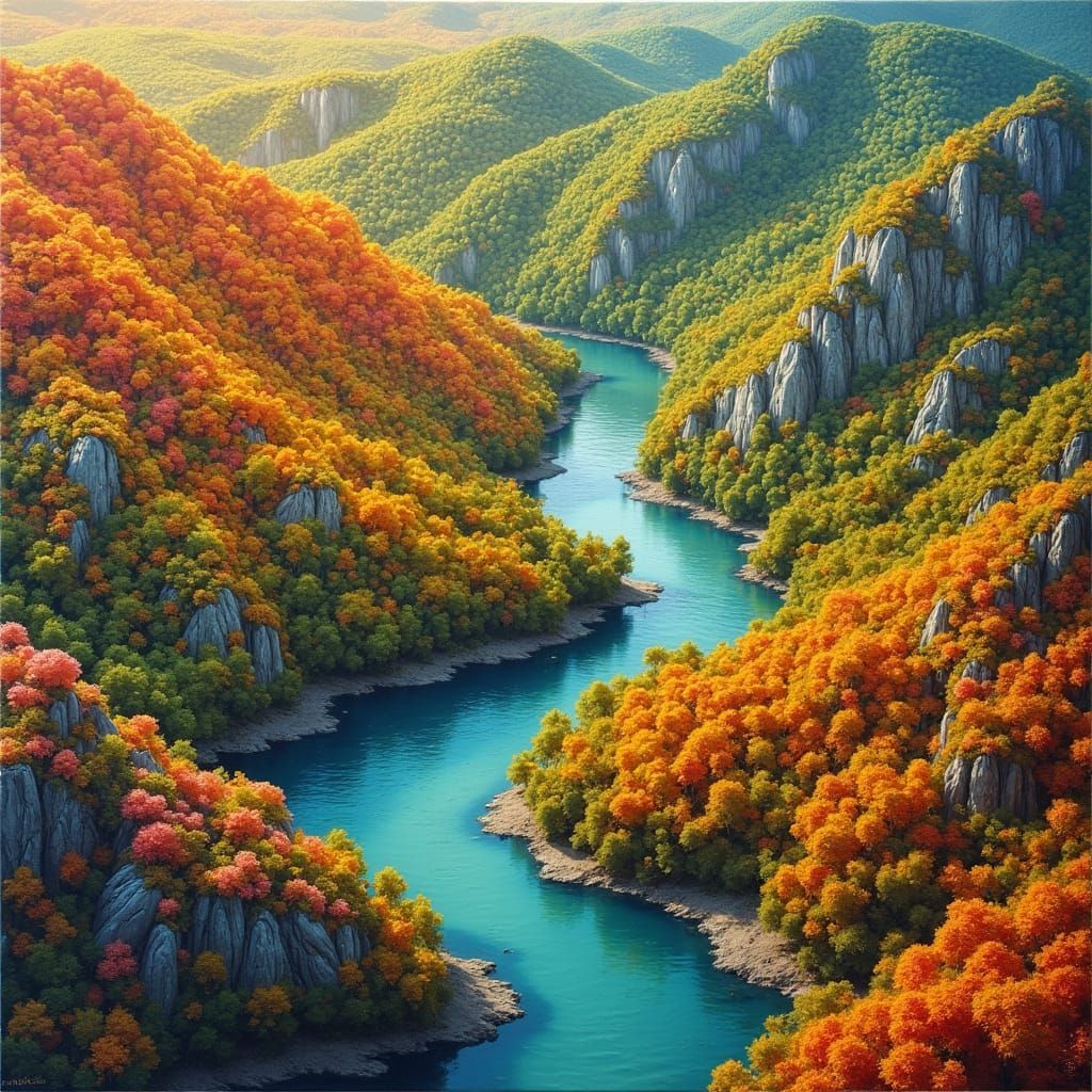 High-Contrast Topographic Map in Graphic Style