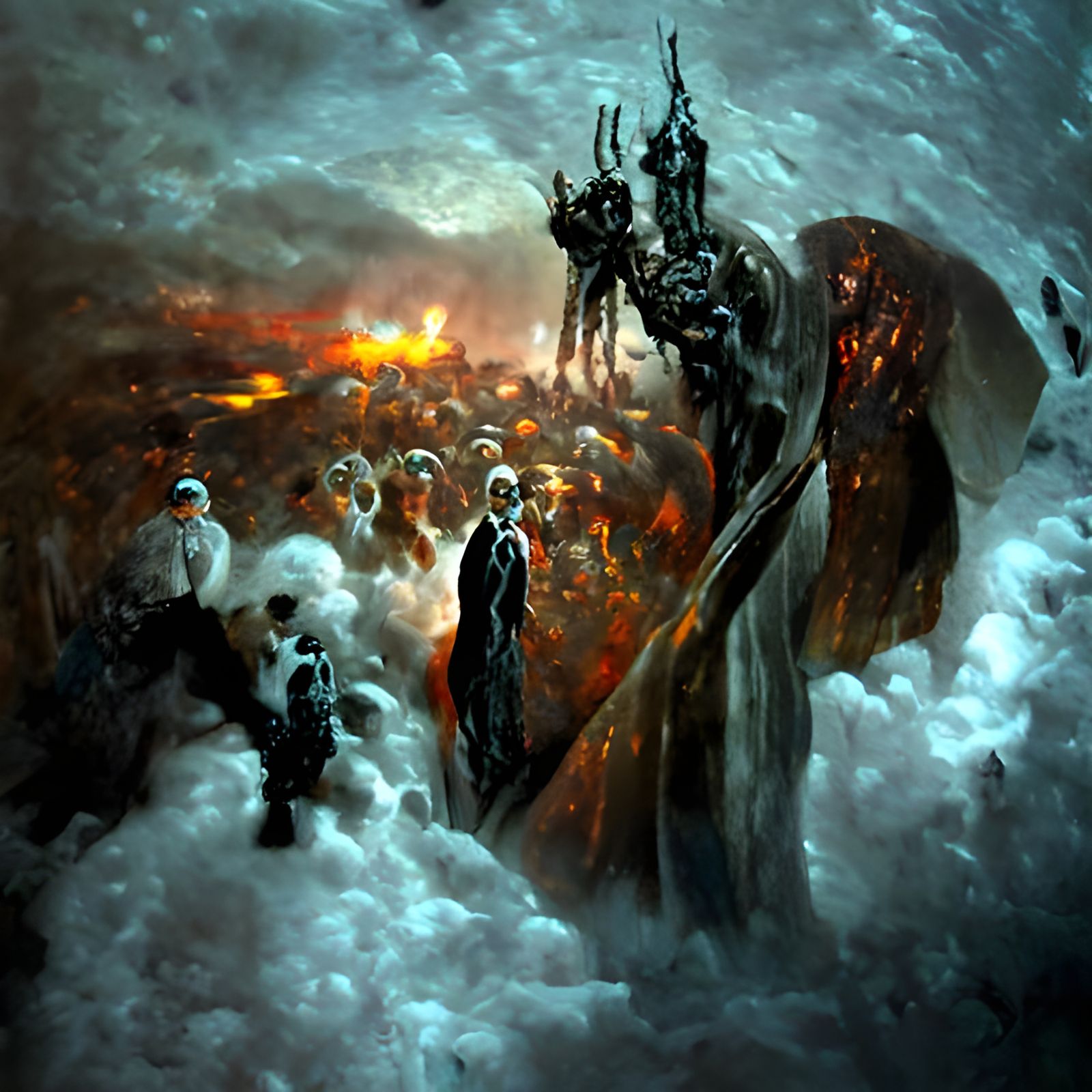 Sinister Purgatory: A Surrealist Oil Painting