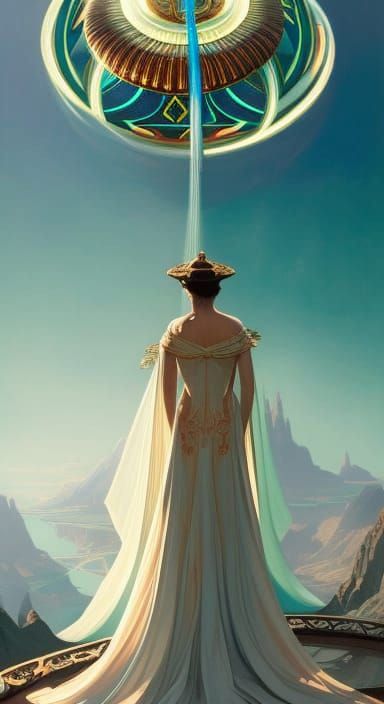 Galactic Travel in Art Nouveau Style