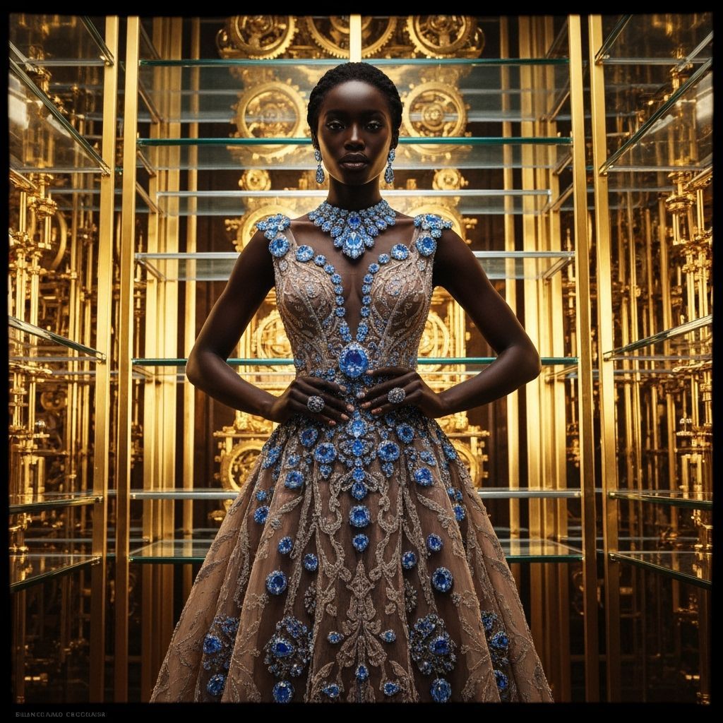 Woman in Gown with Blue Diamonds, Film Still