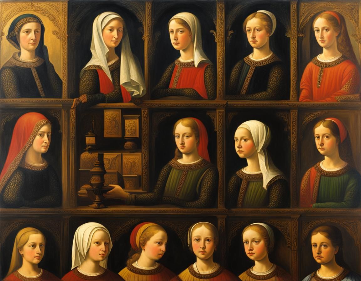 Renaissance Portrait of a Young Woman in Oils