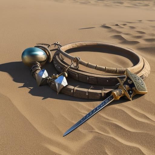 A whip and a dagger.