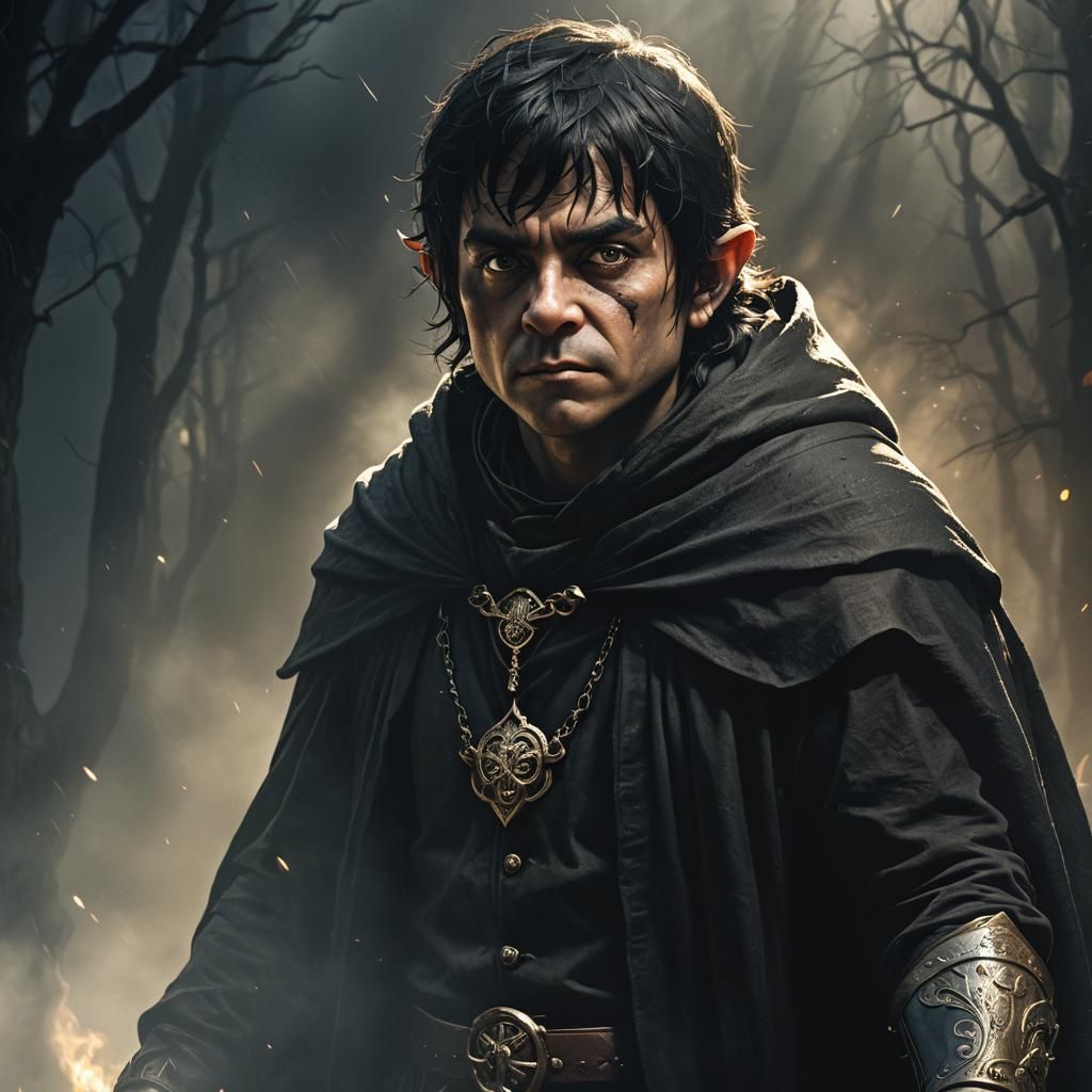 Ominous Halfling in Dark Fantasy Digital Art