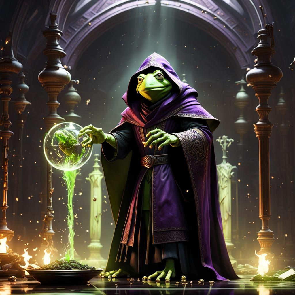 Kermit as Sith Lord in Dark Fantasy Style