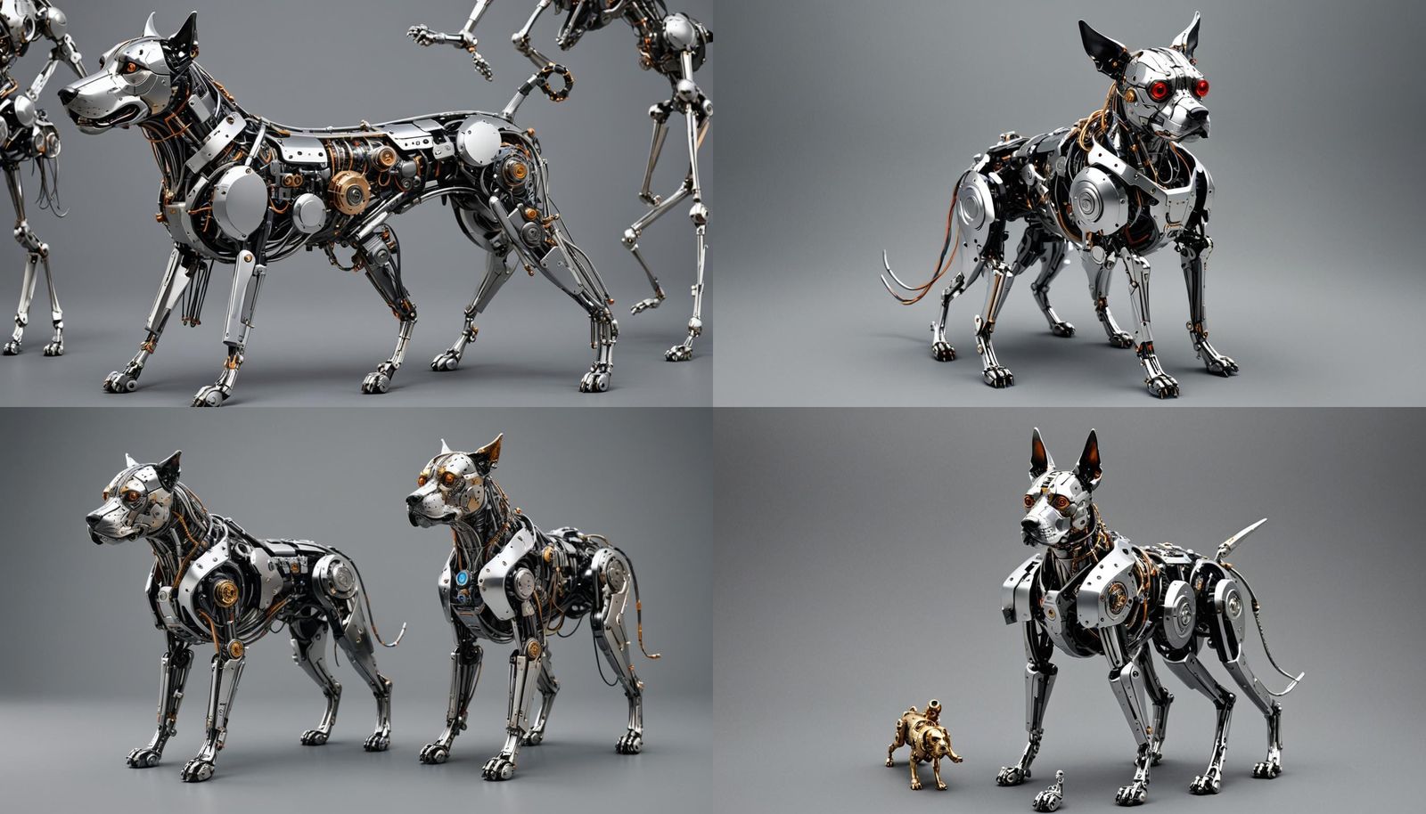 Futuristic Cyborg Dog Made of Silicon and Metals