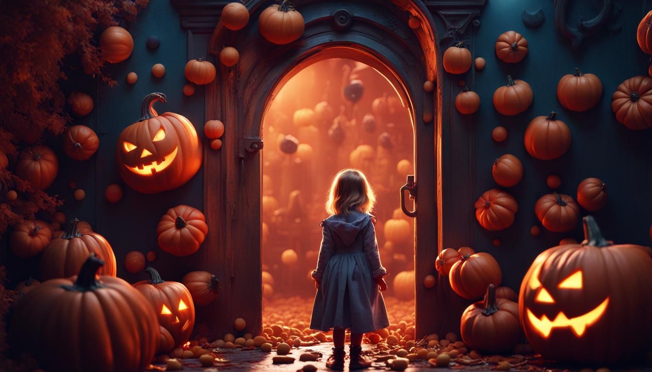 Halloween Trick-or-Treater: Detailed Fantasy Concept Art