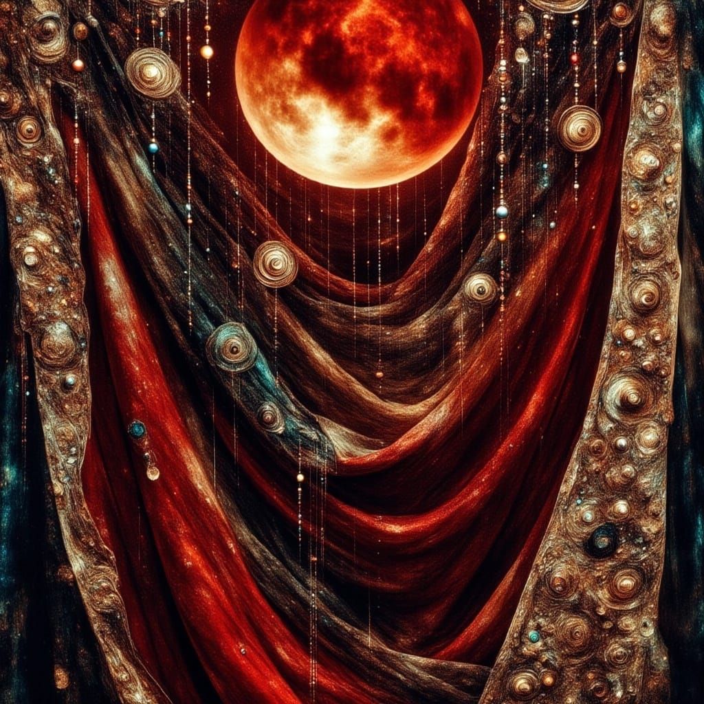 Ornate Vampire Banner Under a Crimson Moon