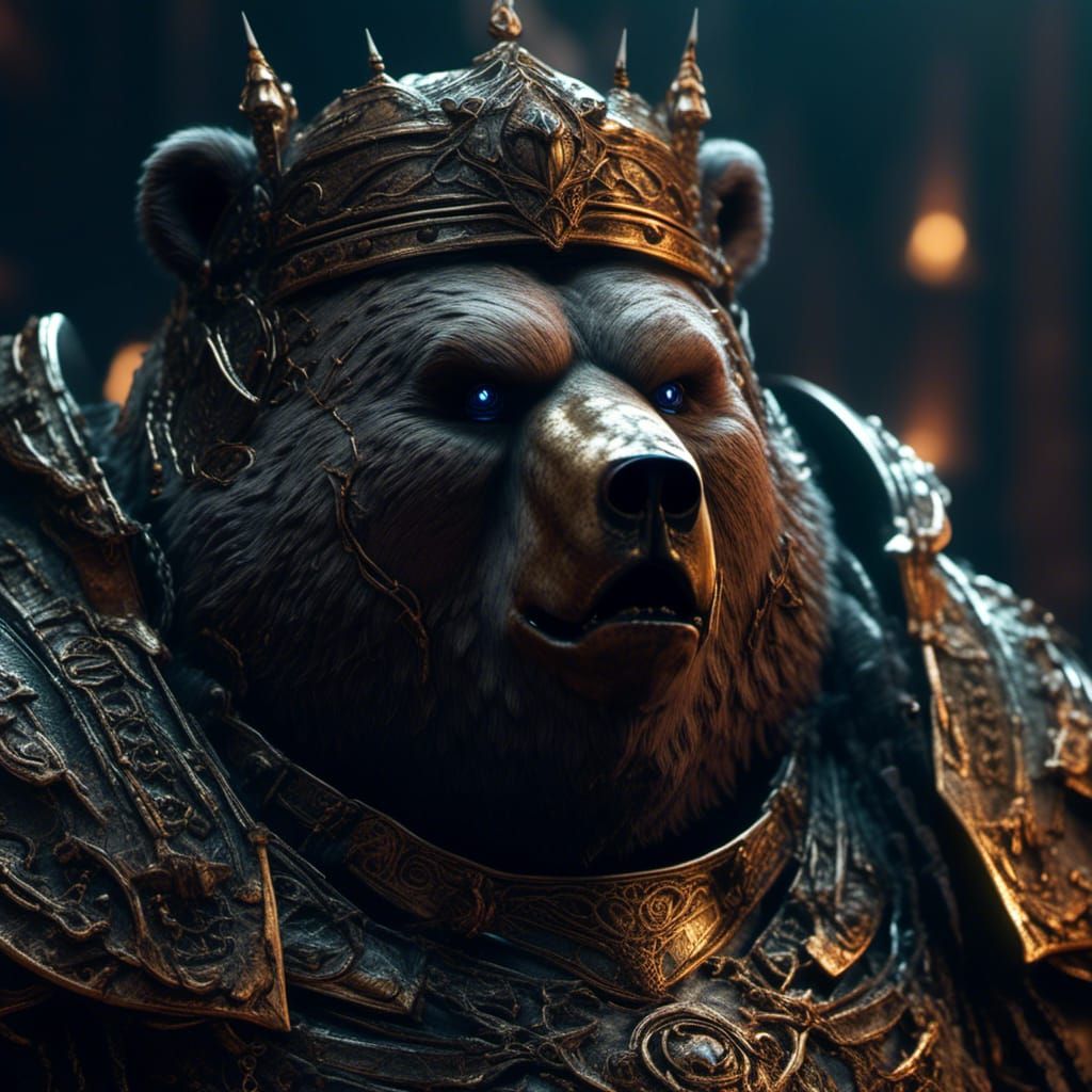 Detailed Portrait of an Obese Bear King
