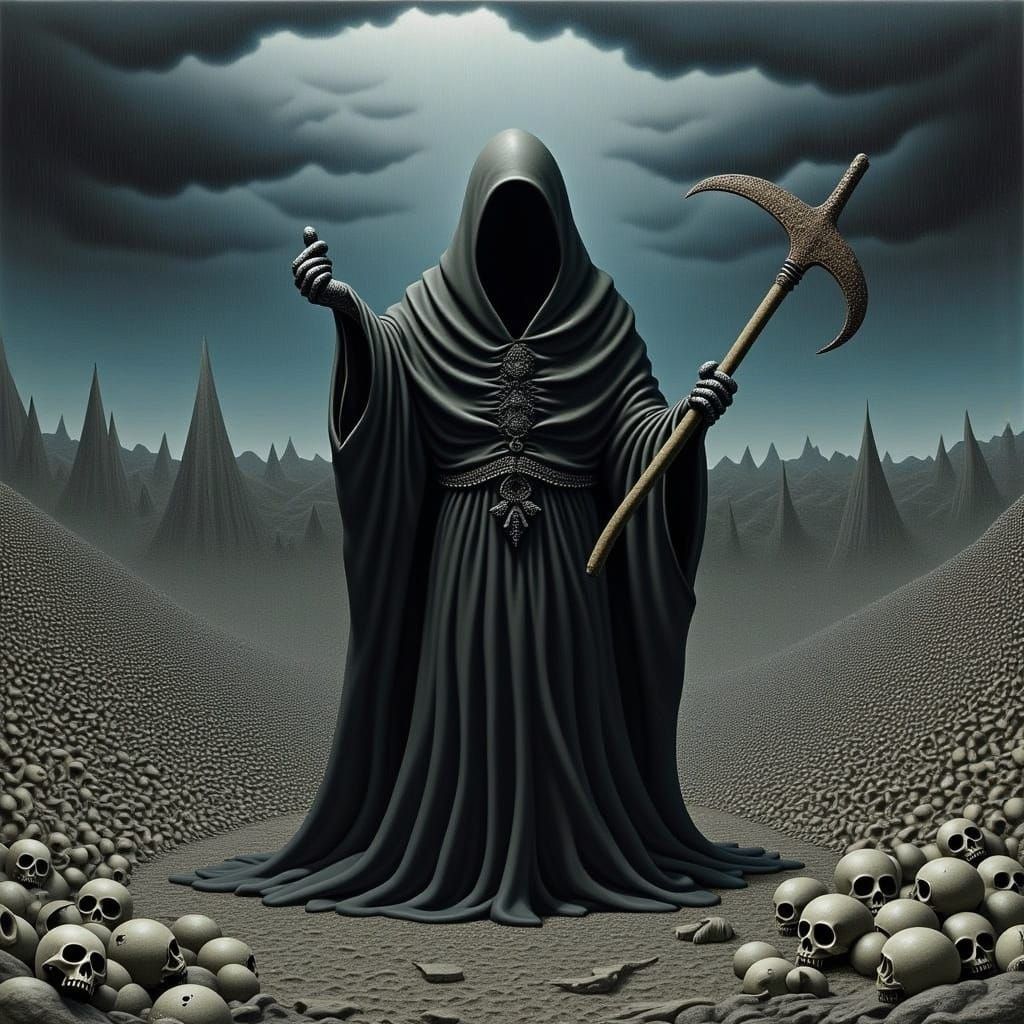 Grim Reaper in Apocalyptic Storm, Gothic Horror