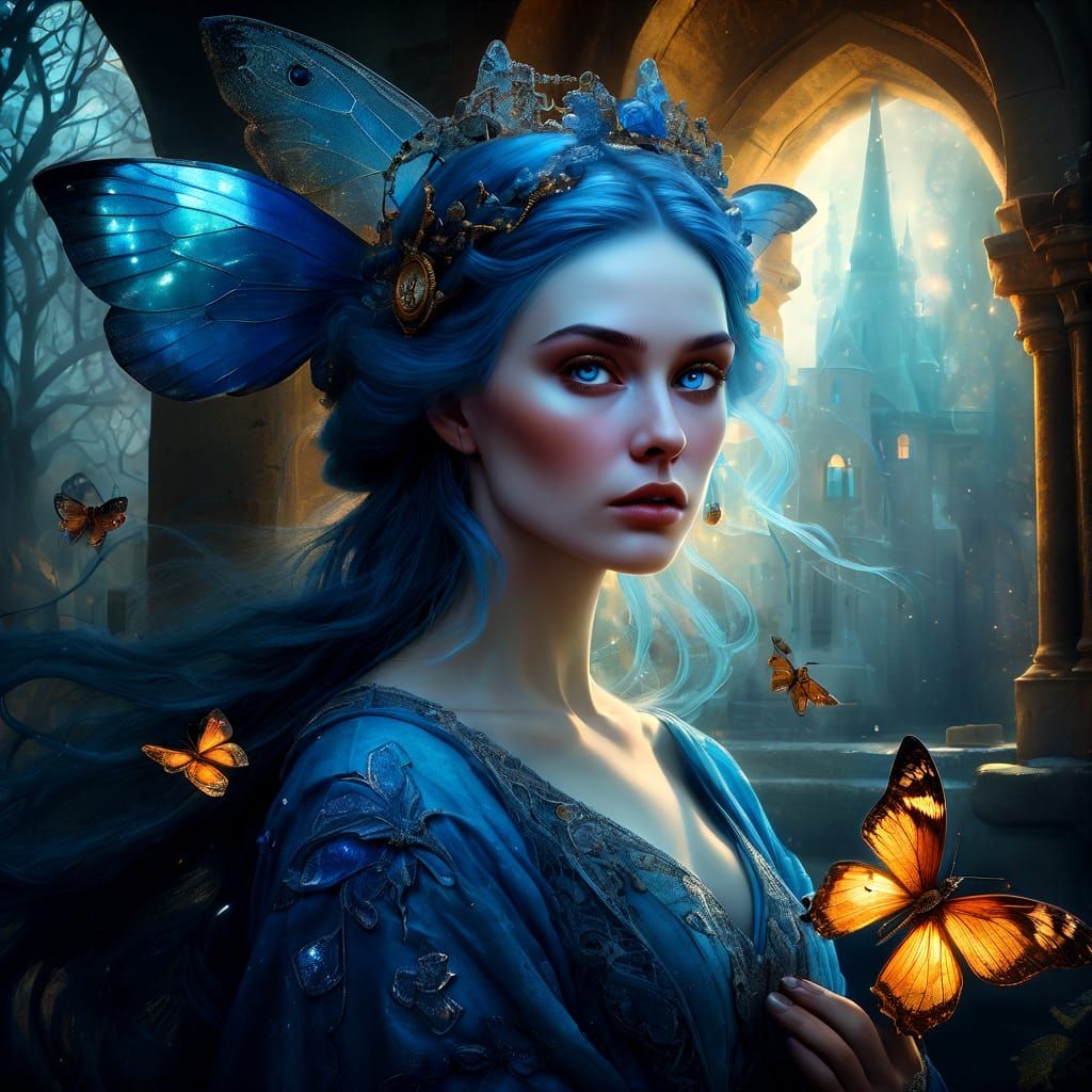 Opalescent Stardust Fairy Witch in Digital Art