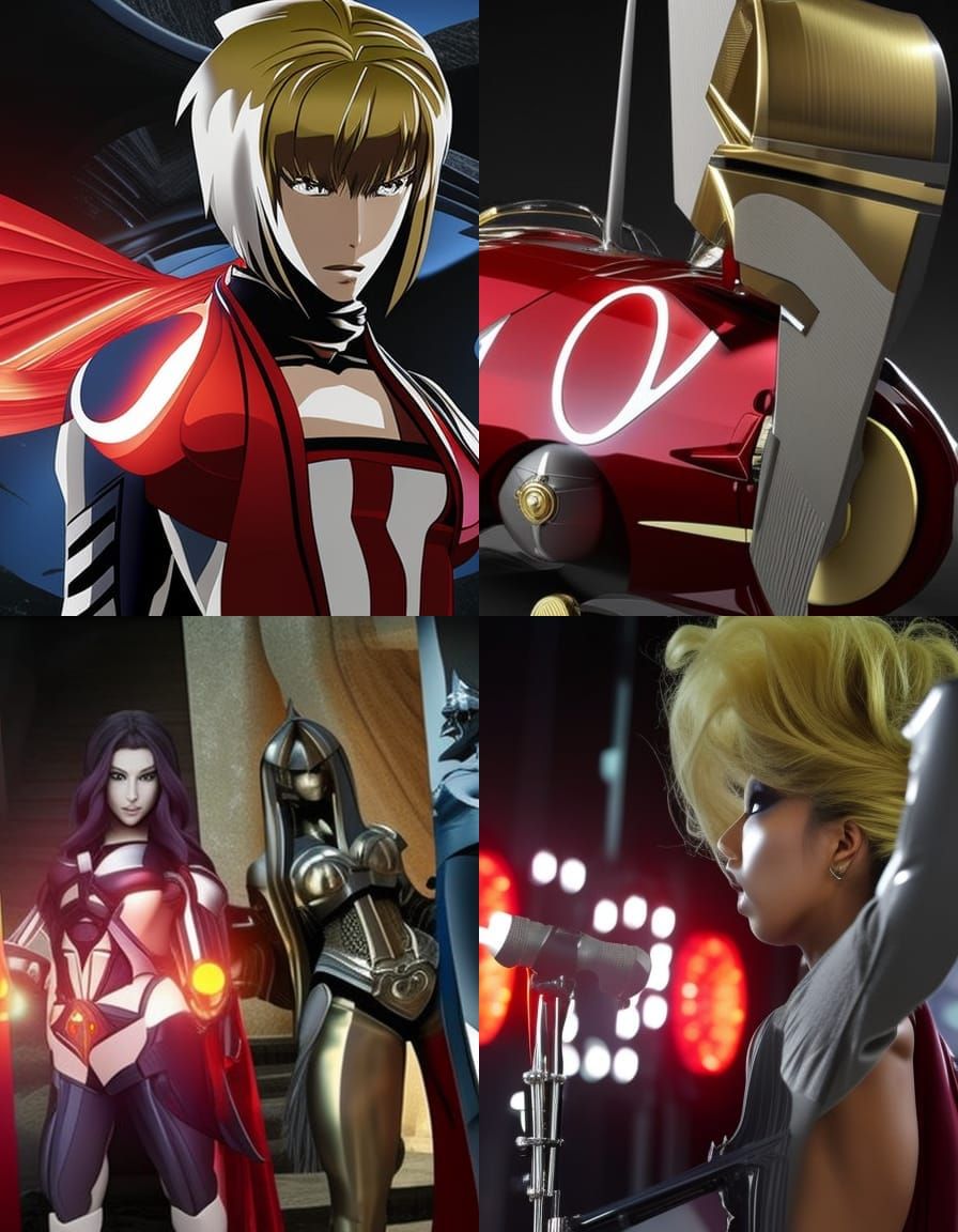 Muscular Bodybuilder Portrait in Anime Film Style