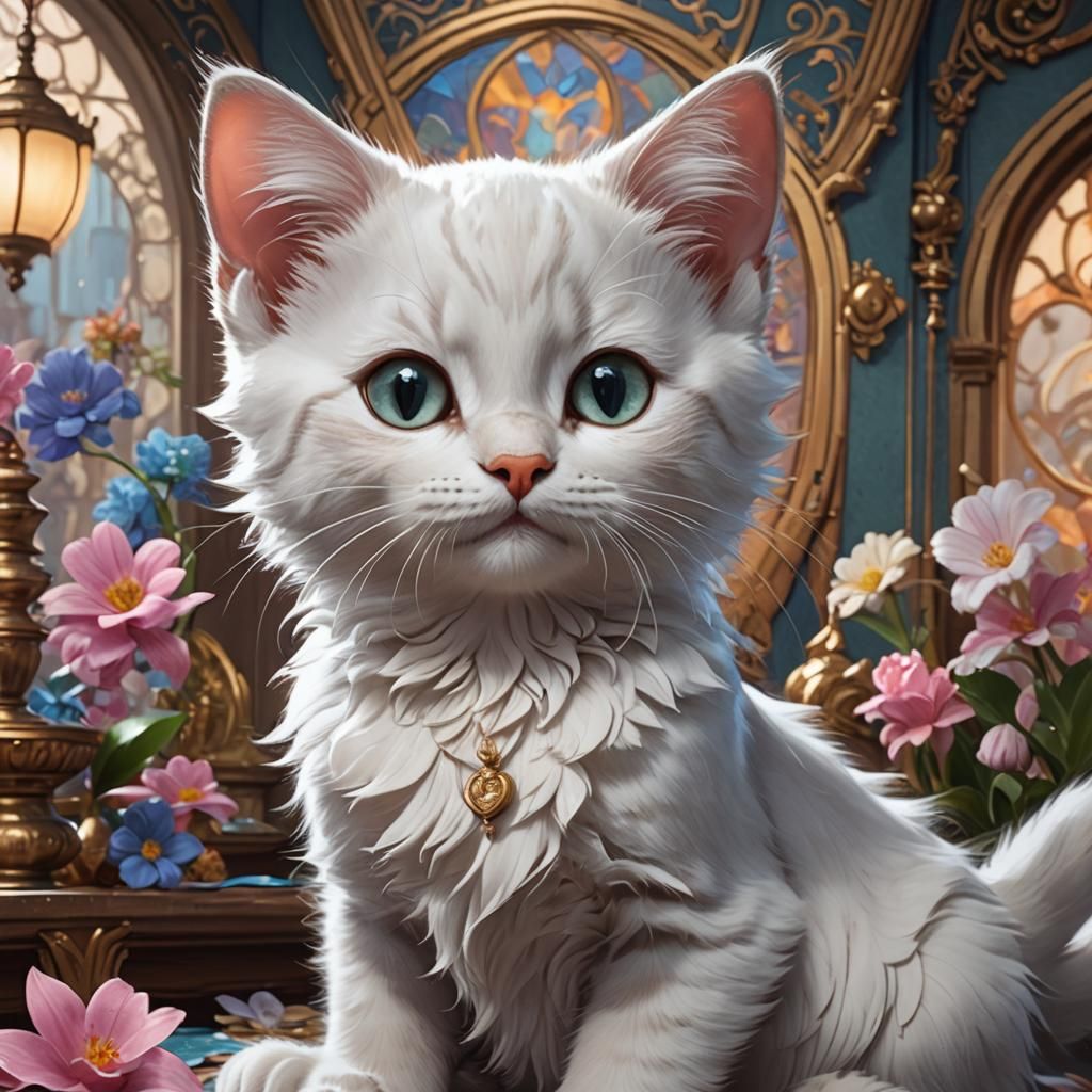 Disney's Marie Kitten: Hyperdetailed Portrait