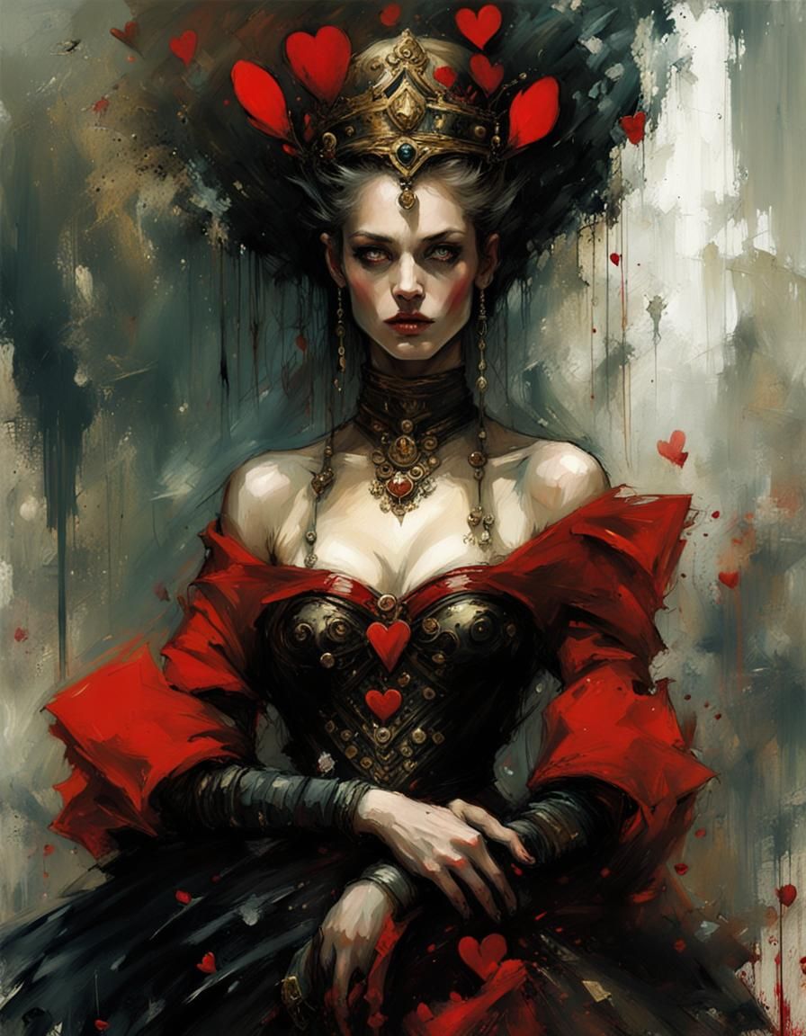 Queen of Hearts: Majestic Elegance in Fantasycore Style