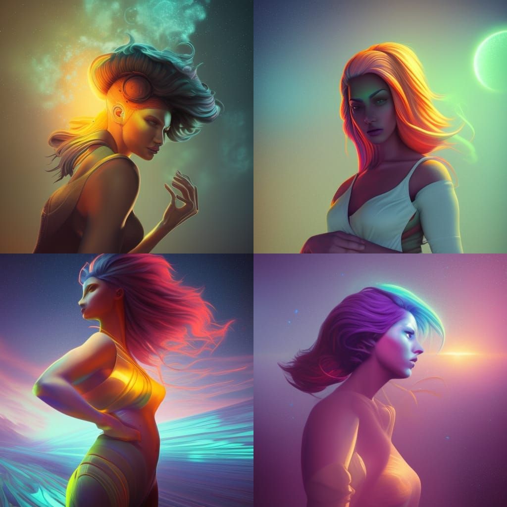 Scorpio Woman in Digital Concrete Art