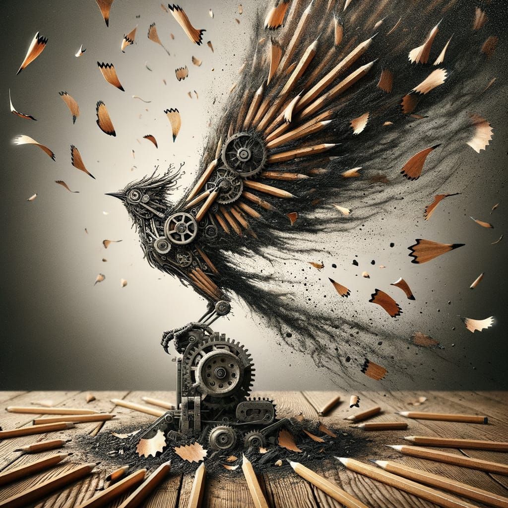 Mechanical Phoenix Rises From Combusting Pencil