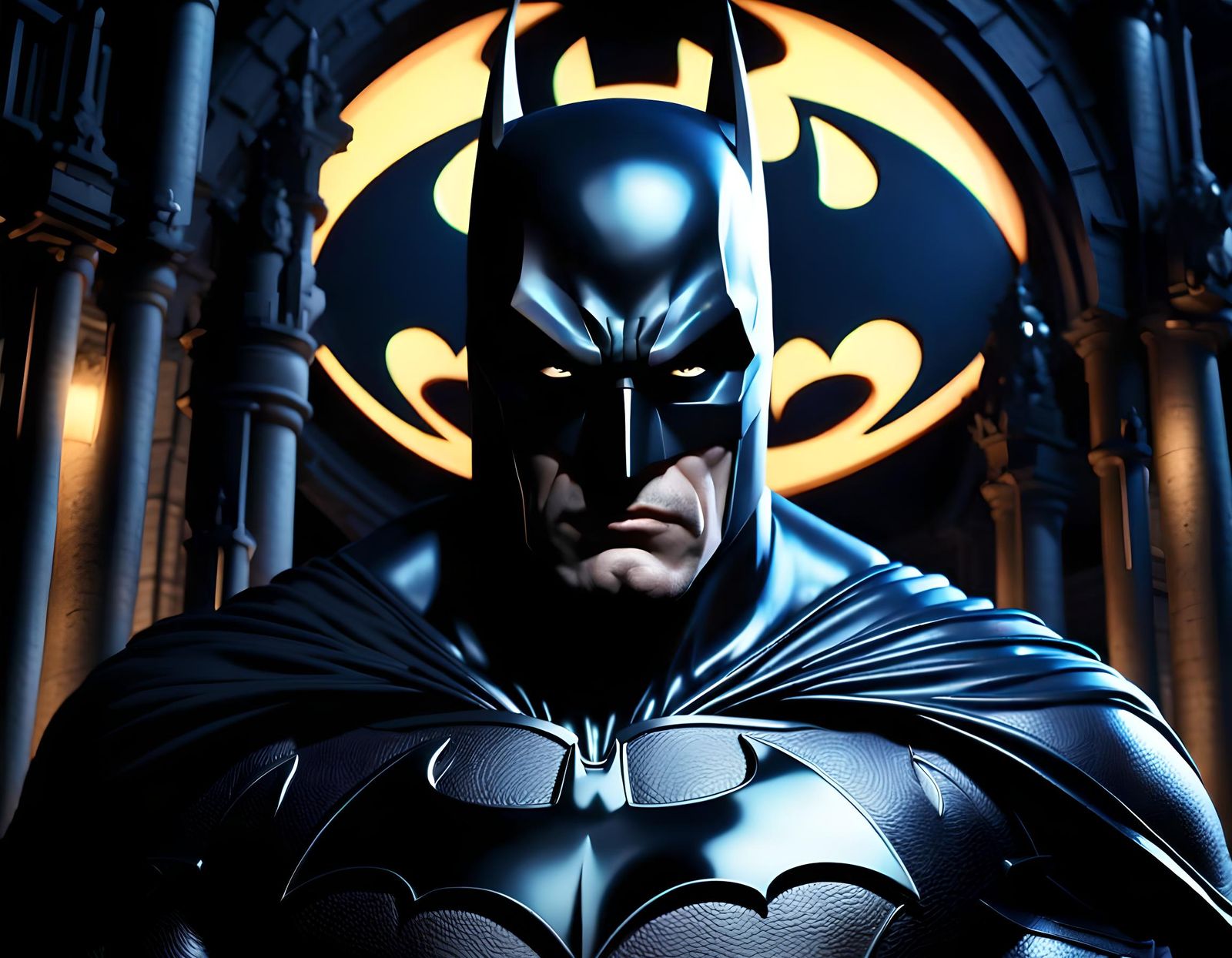 Hyperrealistic Batman Portrait in Biopunk Style