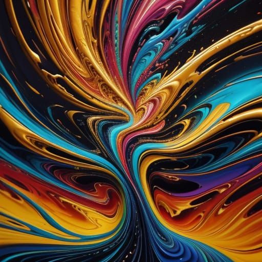 Surrealist Man in Flux: Vibrant Oil Painting