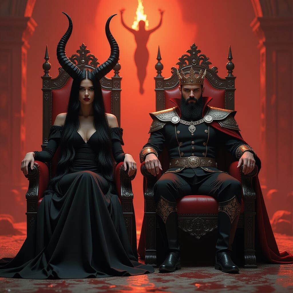 Dark Fantasy Queen on Hellish Throne