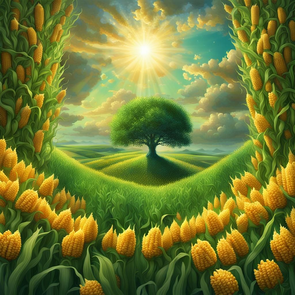 Earthly Power in a Green Field: Fantasy Art