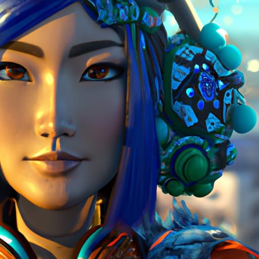 Yuki Onna Portrait in Hyperdetailed Digital Art Style