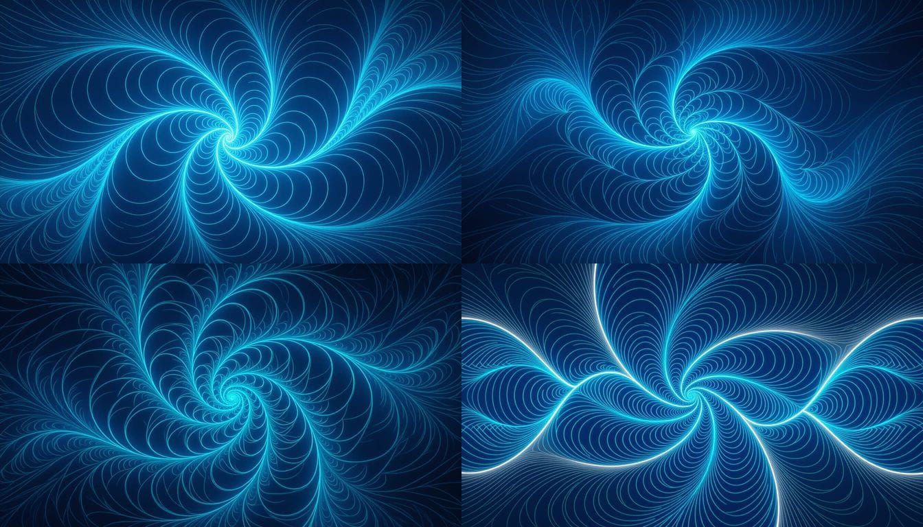 Bioluminescent Fractal Pattern with Glowing Lights