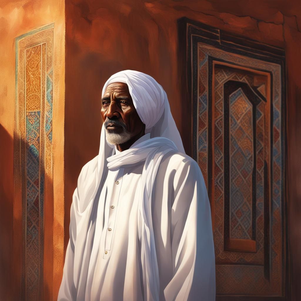 Sudanese Man Portrait in Hyperrealistic Concept Art