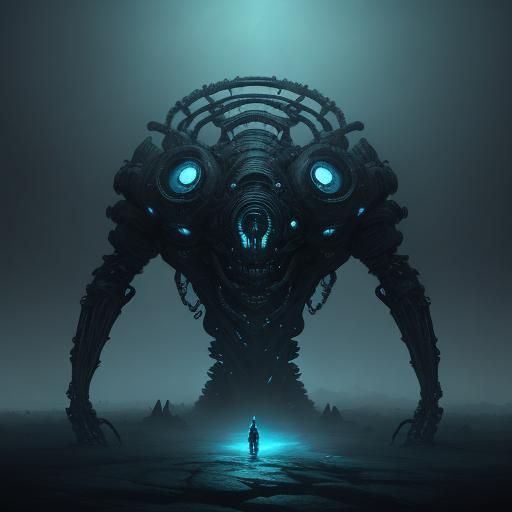 Biomechanical Hive Mind in Surreal Dark Fantasy